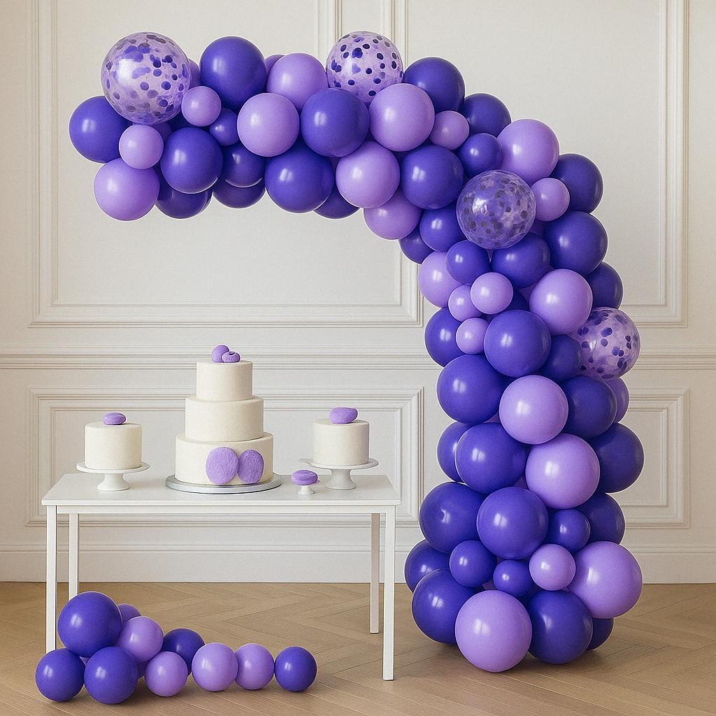 Lavender & Purple Balloon Garland Arch Kit, Party Balloon Set Arch Set for Birthday, Baby Shower, Bridal Decor, Bachelorette Decor, Party