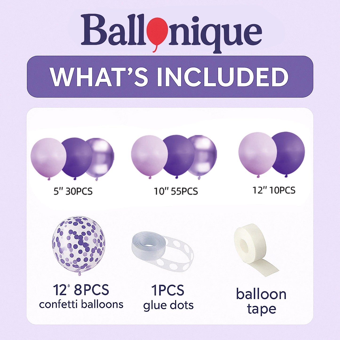Lavender & Purple Balloon Garland Arch Kit, Party Balloon Set Arch Set for Birthday, Baby Shower, Bridal Decor, Bachelorette Decor, Party