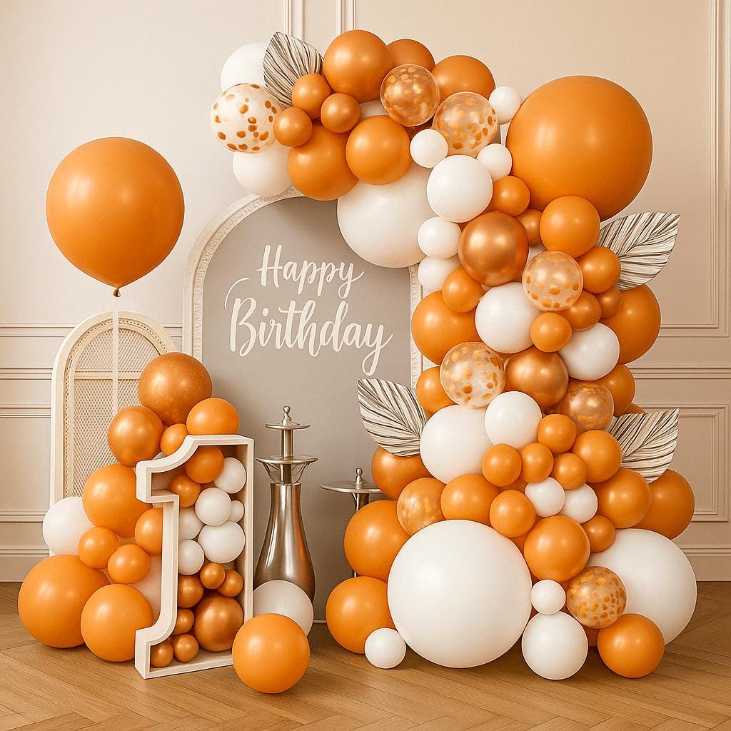 Terracotta Orange & White Balloon Garland Kit – Arch for Baby Boy or Girl, Boho Fall Party Decorations, 1st Birthday,Create dreamy ambiance