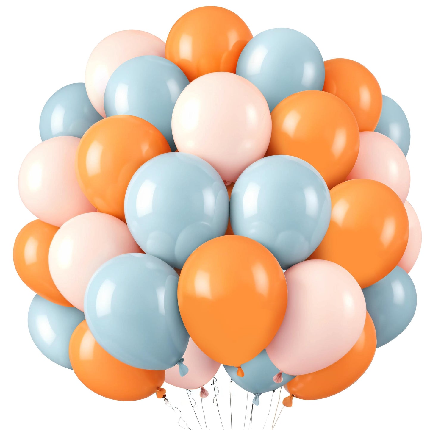 Boho Rainbow Latex Balloons, Burnt Orange Blue Pink Balloon Set - 50 Pcs Birthday Party Balloons, Balloons for Kids Birthday, Baby Shower