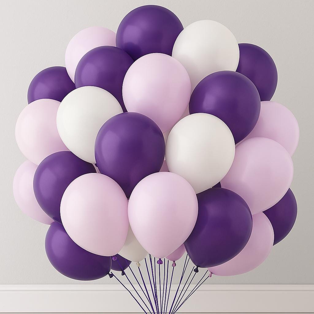 Purple White Balloon Bouquet for Birthday, Lavender and White Party Balloons, 50pcs Pastel Purple Balloons for Baby Shower, Bridal , Party