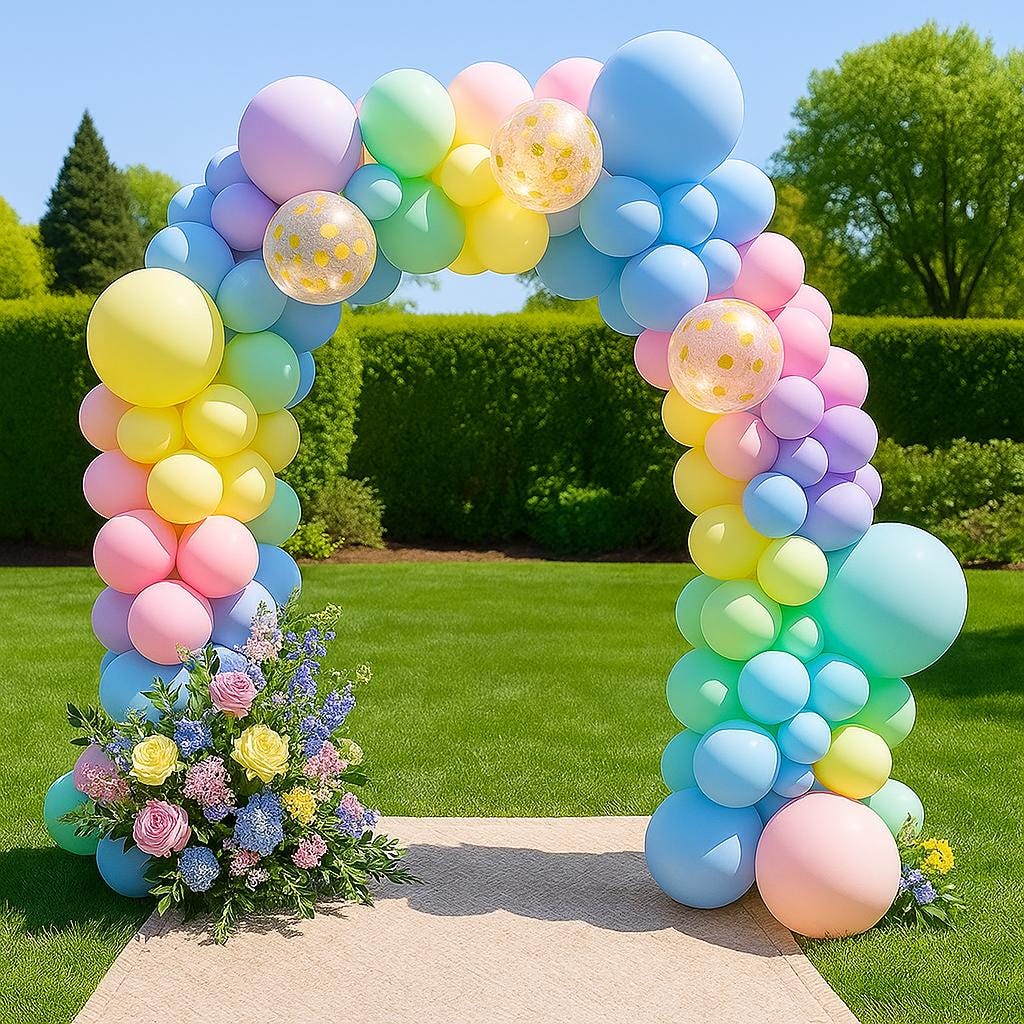 117 PCS Bachelorette Party Decorations, Pastel Confetti Balloon Garland Kit, Rainbow Balloon Arch for Baby Shower, Birthday, Party Backdrop