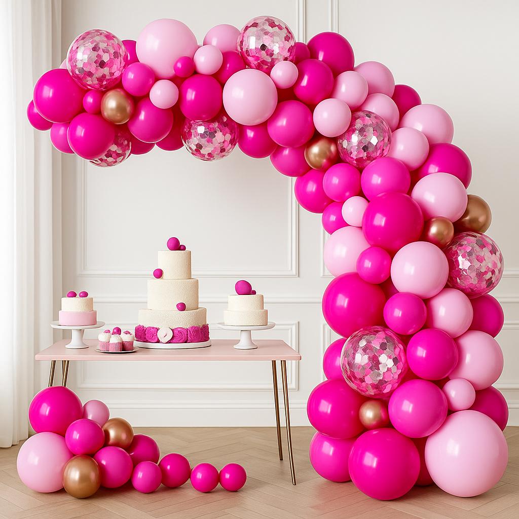 Pink and Rose Gold Balloon 105 PCS Garland Kit - Birthday Party Arch, Baby Shower Decor, Bridal Shower Backdrop, Girls' Party Balloons