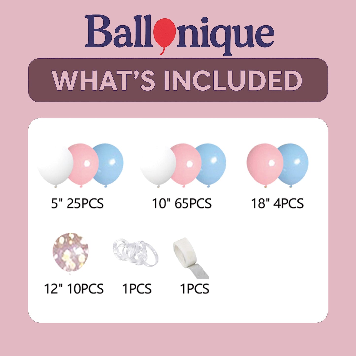Baby Shower Gender Reveal Birthday Party Decor, Pink Blue White Balloon Garland Arch Kit, Party Balloon, Birthday Balloon, Party Decor