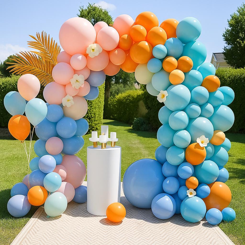 Colorful Balloon Garland Kit for Birthday Baby Shower | Mint Blue Orange Purple Balloon Arch | Pastel Rainbow Party Backdrop Set,Rainbow Dec