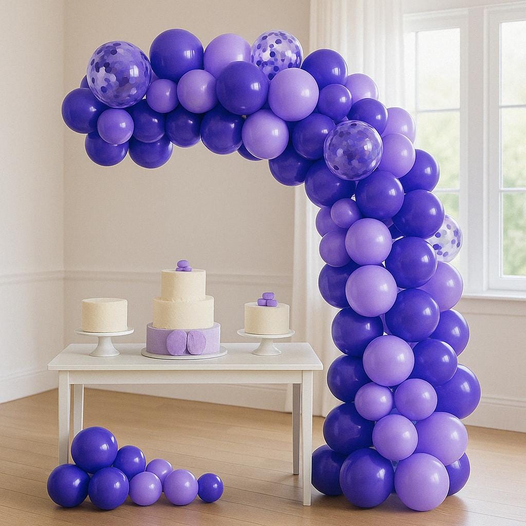 Lavender & Purple Balloon Garland Arch Kit, Party Balloon Set Arch Set for Birthday, Baby Shower, Bridal Decor, Bachelorette Decor, Party