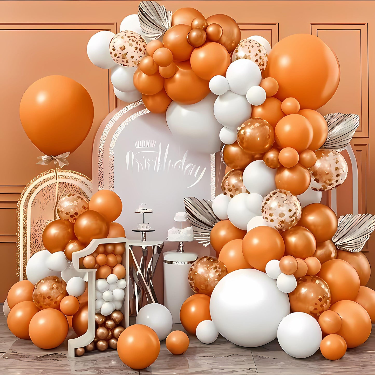 Terracotta Orange & White Balloon Garland Kit – Arch for Baby Boy or Girl, Boho Fall Party Decorations, 1st Birthday,Create dreamy ambiance