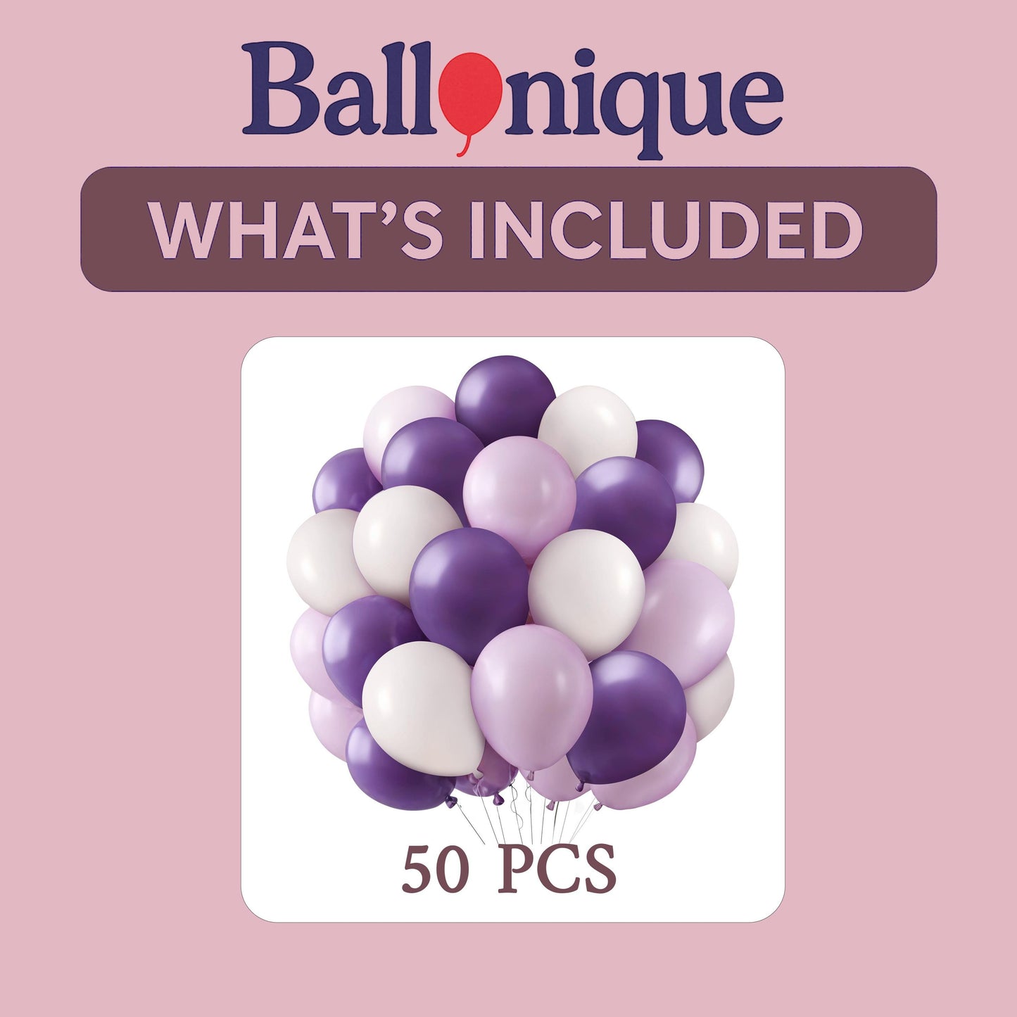 Purple White Balloon Bouquet for Birthday, Lavender and White Party Balloons, 50pcs Pastel Purple Balloons for Baby Shower, Bridal , Party
