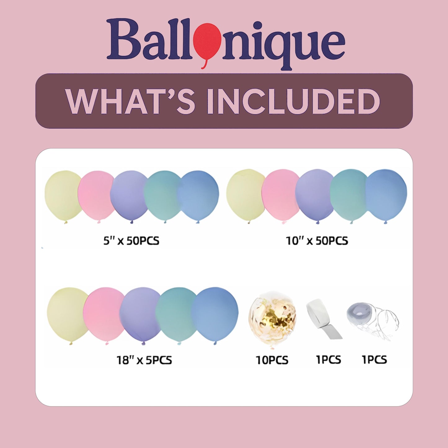 117 PCS Bachelorette Party Decorations, Pastel Confetti Balloon Garland Kit, Rainbow Balloon Arch for Baby Shower, Birthday, Party Backdrop