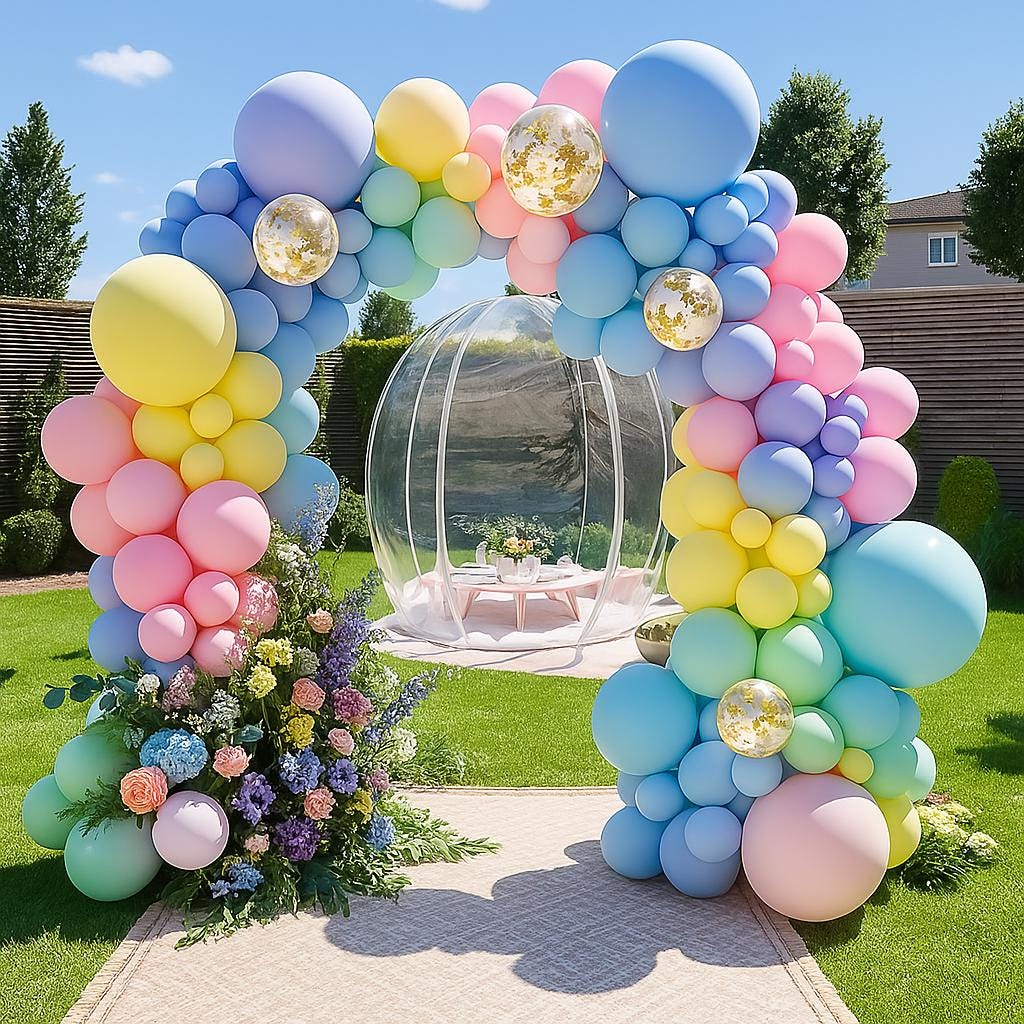 117 PCS Bachelorette Party Decorations, Pastel Confetti Balloon Garland Kit, Rainbow Balloon Arch for Baby Shower, Birthday, Party Backdrop
