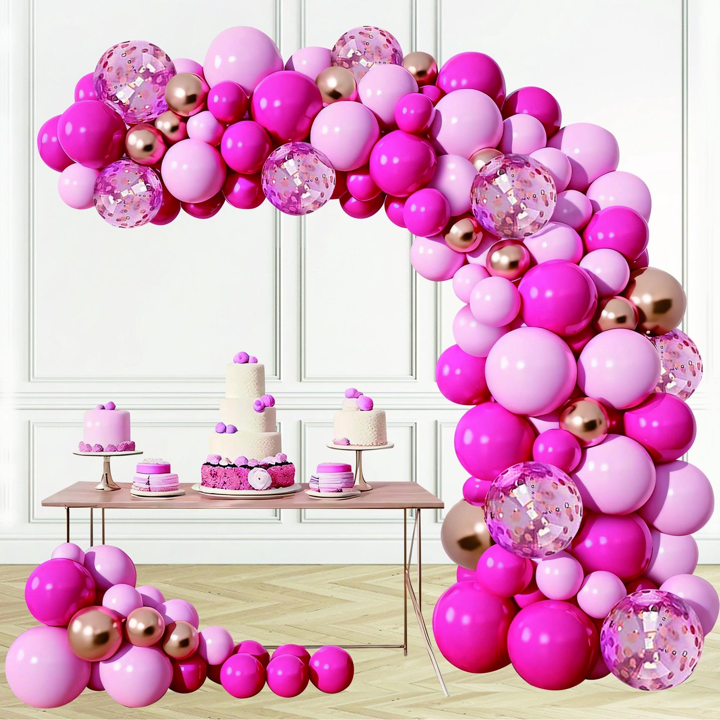 Pink and Rose Gold Balloon 105 PCS Garland Kit - Birthday Party Arch, Baby Shower Decor, Bridal Shower Backdrop, Girls' Party Balloons