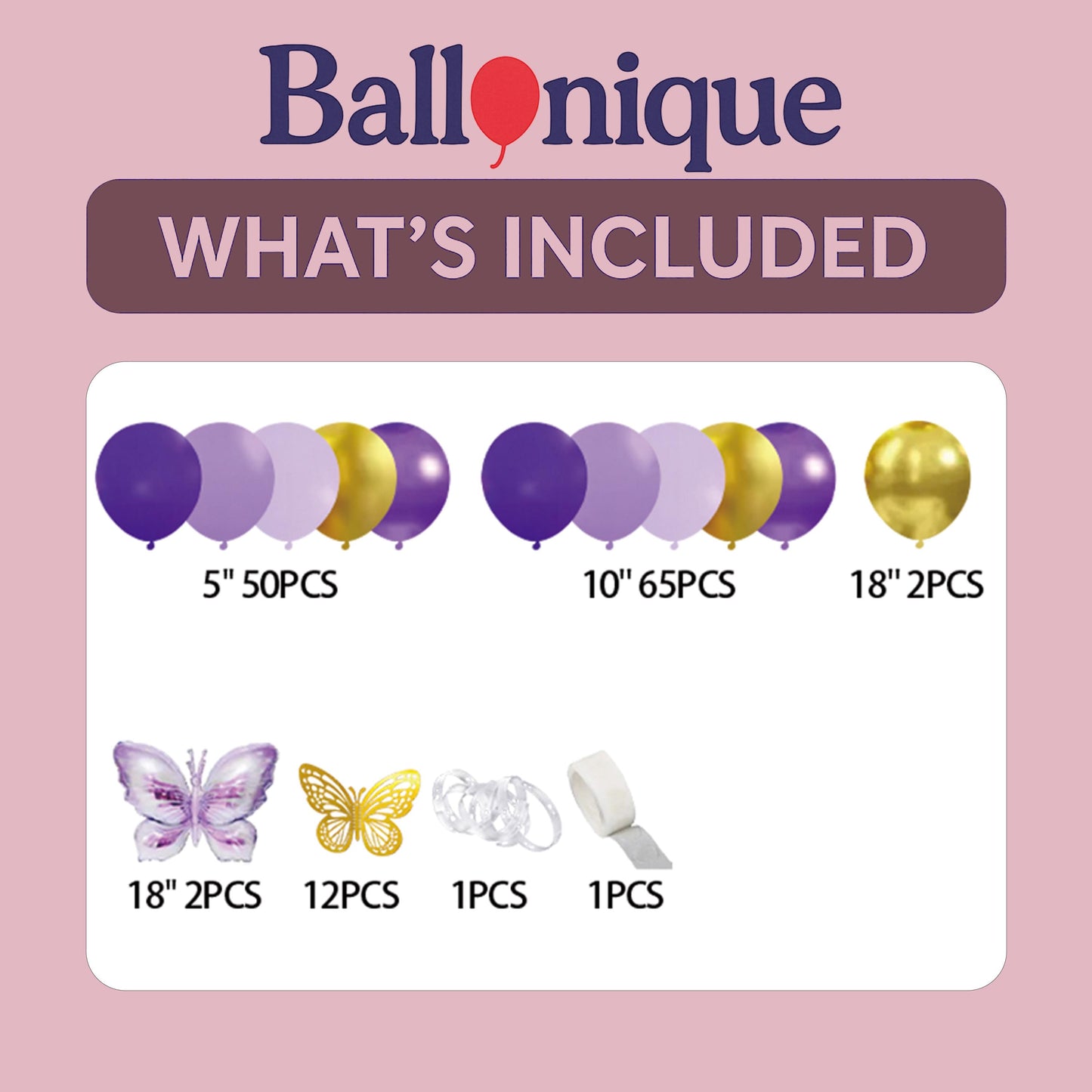 Purple and Gold Butterfly Balloon Arch Kit | Oh Baby Lavender Birthday Garland | Girl Baby Shower Party Decorations, Baby Shower & Wedding