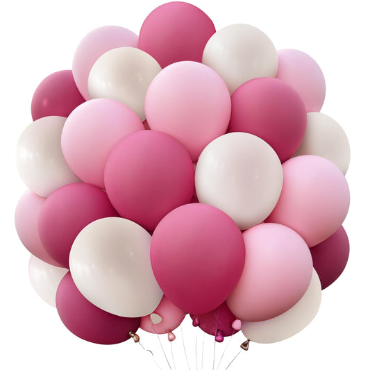 50pcs Pink & White DIY Bouquet Kit – Air or Helium Fillable Latex Balloons | Party Decoration Pack for Birthday, Baby Shower, Girl’s Party