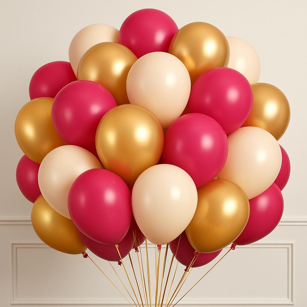 50 Pcs Pink Gold Cream Balloon Bouquet -  Helium or Air Fillable Latex Balloons for Birthday, Baby Shower, Gender Reveal  Decorations
