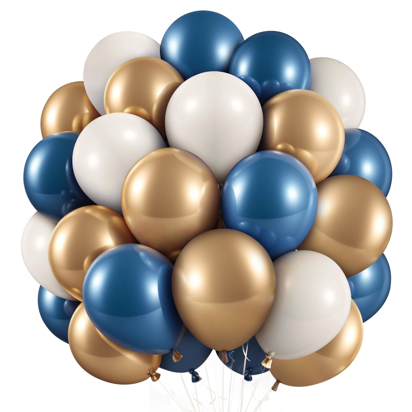 Navy Blue Gold White Balloon Bouquet - 50PCS Modern Rainbow Party Balloon, Animal Baby Shower Birthday, Birthday Baby Shower Party Decor