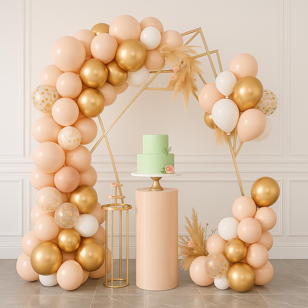 103 PCS Blush Nude Gold Balloon Garland Kit, Elegant Arch for Baby Shower, Bridal Shower, Birthday Party Backdrop Decor, Bachelorette Party