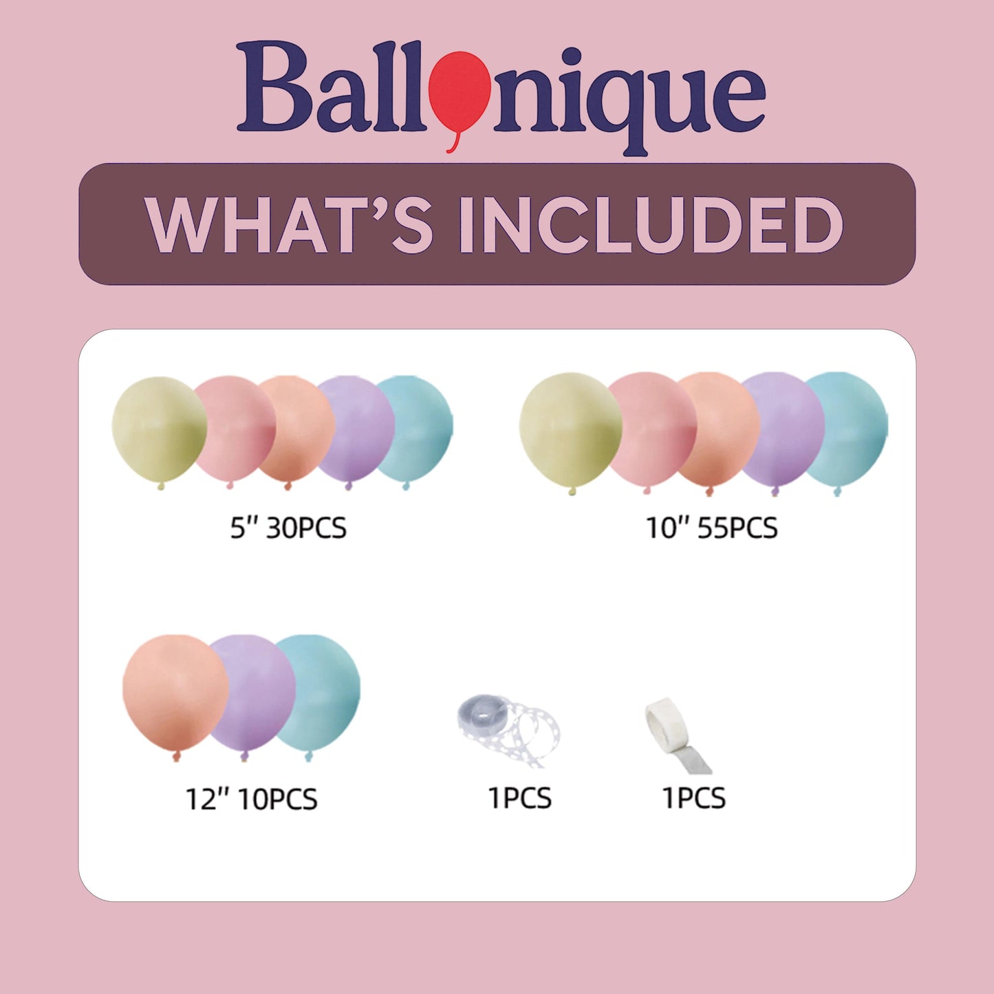 97 PCS Pastel Rainbow Balloon Garland Kit - Birthday Party Arch, Baby Shower Decoration, Gender Reveal, Cake Smash Party Backdrop, Rainbow