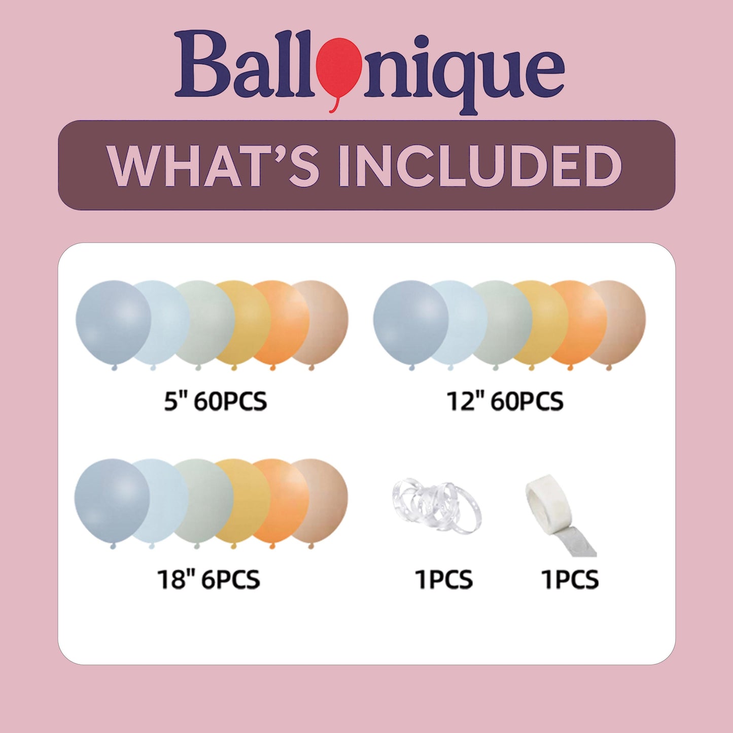 Neutral Rainbow Balloon Garland Arch Kit – Terracotta Beige Brown Blue Pastel Balloon Set for Baby Shower, Birthday Party Decor