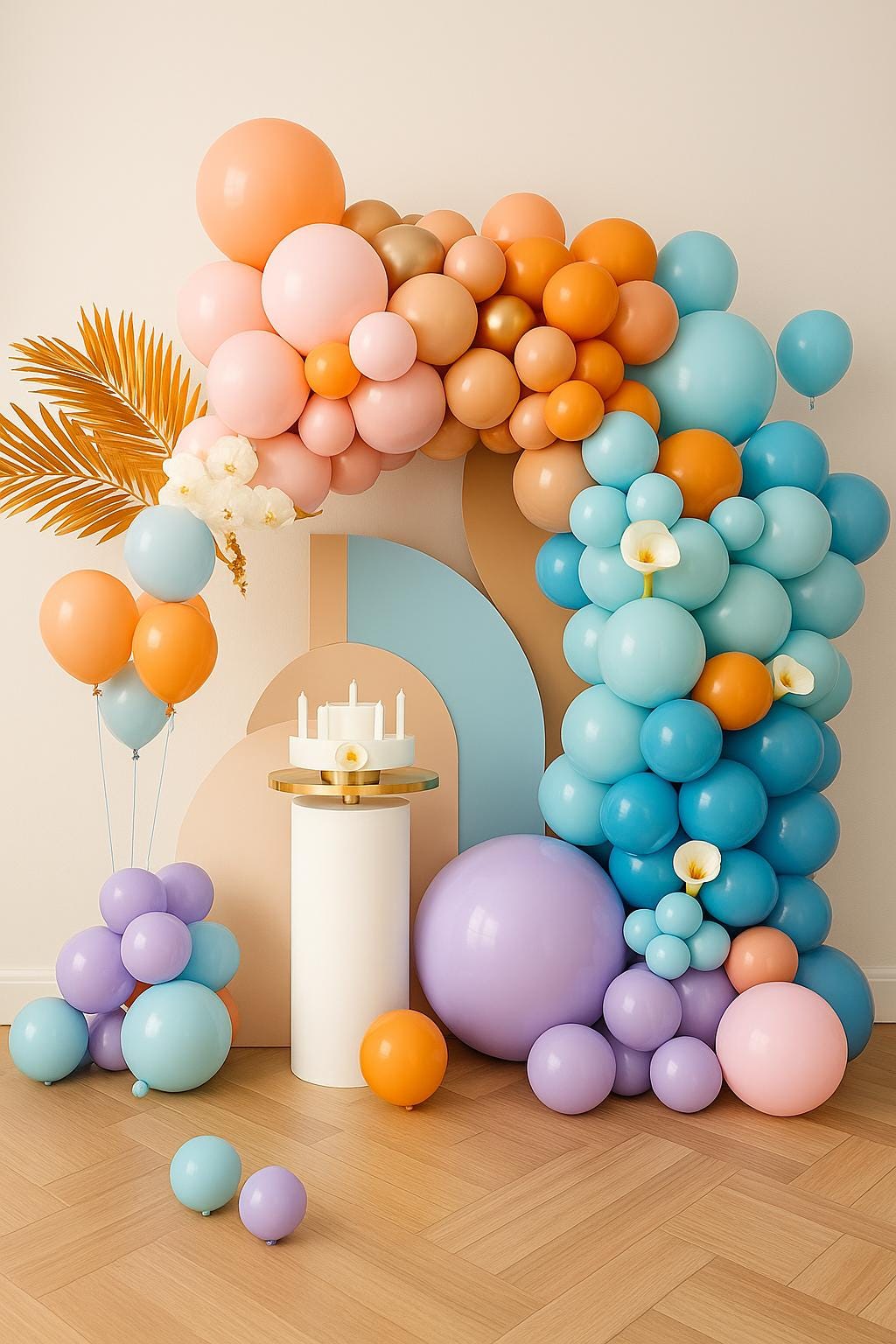 Colorful Balloon Garland Kit for Birthday Baby Shower | Mint Blue Orange Purple Balloon Arch | Pastel Rainbow Party Backdrop Set,Rainbow Dec