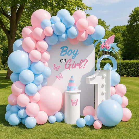 Gender Reveal Balloon Garland Kit - Pink and Blue Arch Backdrop | Boy or Girl Baby Shower Decoration for Party, Photo Booth Decor