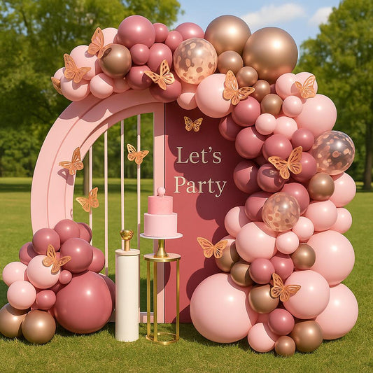 Pink Purple Butterfly Balloon Garland Kit | Rose Gold & Blush Party Arch, Girls Birthday Decor, Bridal Shower, Baby Shower Balloons