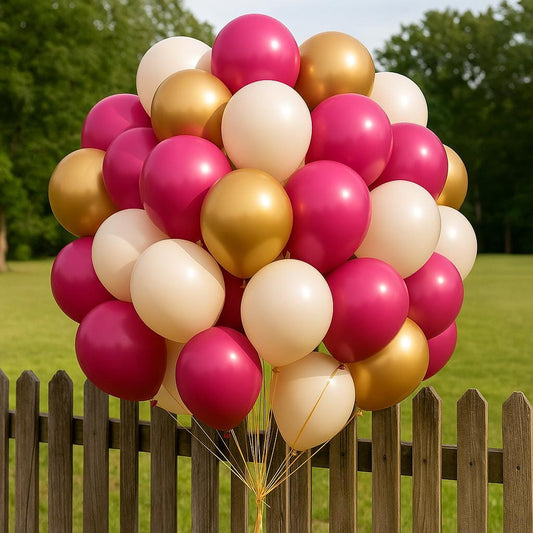 50 Pcs Pink Gold Cream Balloon Bouquet -  Helium or Air Fillable Latex Balloons for Birthday, Baby Shower, Gender Reveal  Decorations