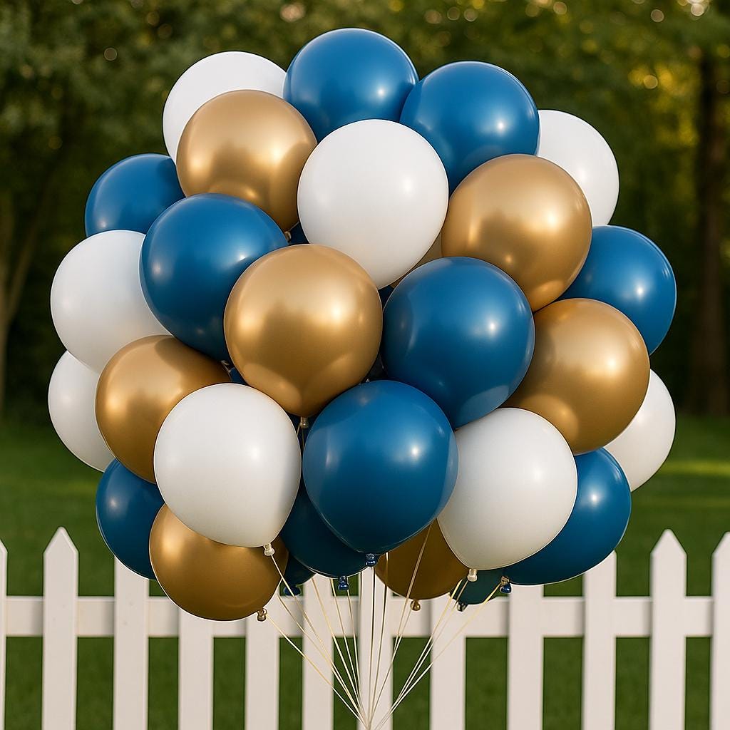 Navy Blue Gold White Balloon Bouquet - 50PCS Modern Rainbow Party Balloon, Animal Baby Shower Birthday, Birthday Baby Shower Party Decor