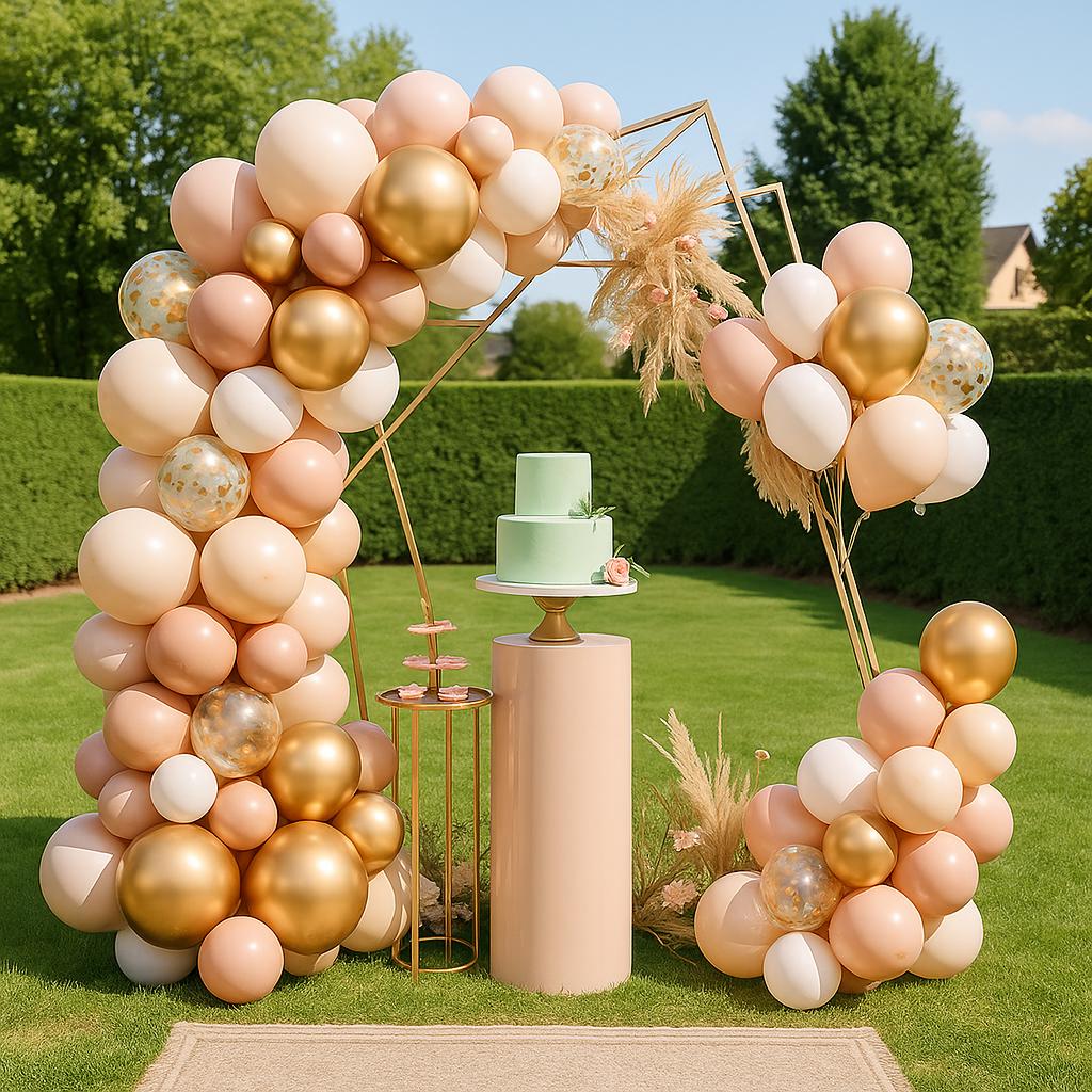 103 PCS Blush Nude Gold Balloon Garland Kit, Elegant Arch for Baby Shower, Bridal Shower, Birthday Party Backdrop Decor, Bachelorette Party