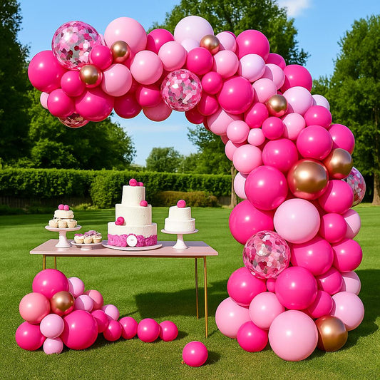 Pink and Rose Gold Balloon 105 PCS Garland Kit - Birthday Party Arch, Baby Shower Decor, Bridal Shower Backdrop, Girls' Party Balloons