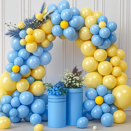Birthday Backdrop Arch, Boy Party Decorations, Blue Yellow Balloon Garland Kit for Baby Shower, Birthday Balloon, Wedding Decor